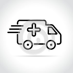 medical van icon on white background