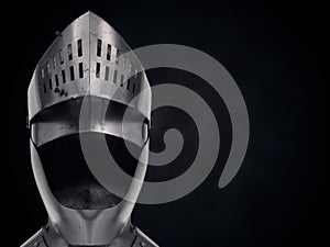 Illustration of Medieval Knight Armet Helmet photo