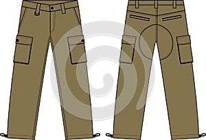 Illustration of men`s cargo pants photo
