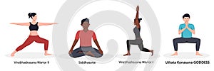 Illustration of men and women doing yoga