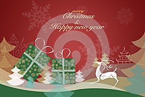 Illustration of Merry Christmas & Happy New Year background