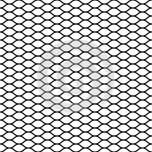 Illustration of mesh, fishnet. Black wavy lines