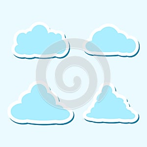 Illustration messages in the form of clouds, Icon set
