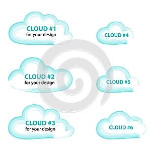 Illustration messages in the form of clouds.