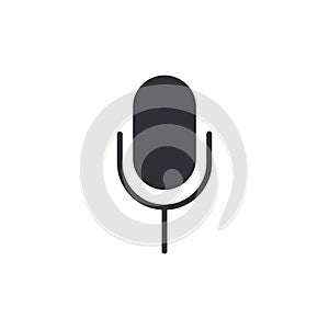 Illustration of Mic sign. Karaoke microphone icon. Mic icon. Broadcast mic sign.