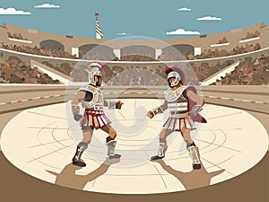 Illustration of Mighty Gladiator in Glorious Arena Battle
