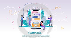 Illustration Mobile Application on Phone Screen