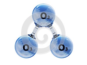 Illustration of model ozone molecule photo