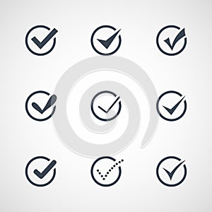 Illustration of modern confirm icons set