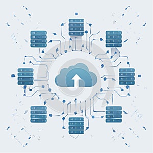 Cloud Data Upload and Server Hosting Concept
