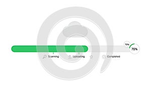 Cloud Data Transfer and Processing Progress Bar UI Element