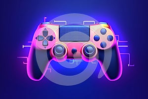 Illustration of a modern gamepad isolated on a blue background