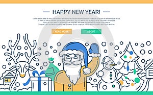 Illustration of modern line flat design Christmas