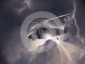 An illustration of a modern military helicopter