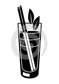 Illustration of mojito cocktail in glass. Alcoholic drink for party.