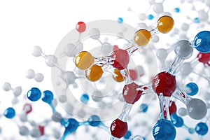 illustration of molecule model Abstract molecule model. Scientific research in molecular chemistry Molecule background