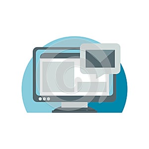Illustration of a monitor computer with email sign
