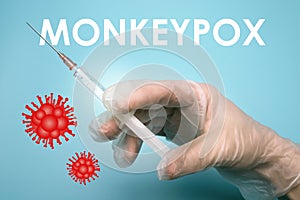Illustration of monkeypox vaccine. Infectious disease caused by the monkey pox virus. Multi-country outbreak, the new
