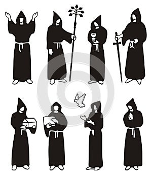 Illustration of monks photo