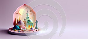 Illustration of Mosque for Ramadan Islmic Celebration Greeting