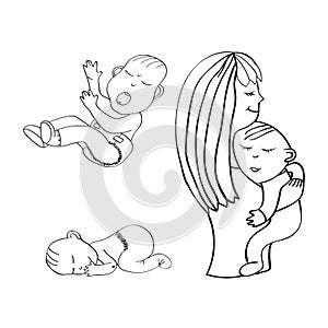 Illustration of a mother`s love