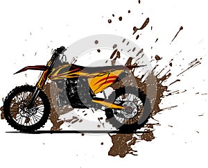 Illustration motocross rider ride the motocross bike