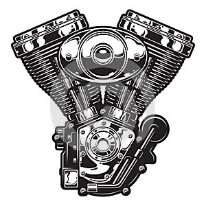 Illustration of motorcycle engine