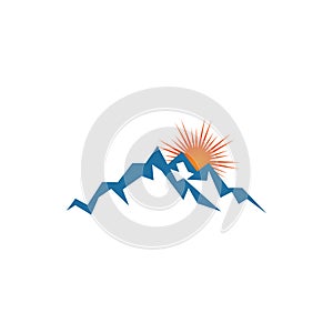 Illustration of mountain logo design template