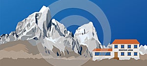 Illustration of mounts Cholatse and Tabuche peak