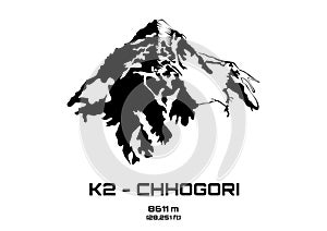 Illustration of Mt. K2 - Chhogori