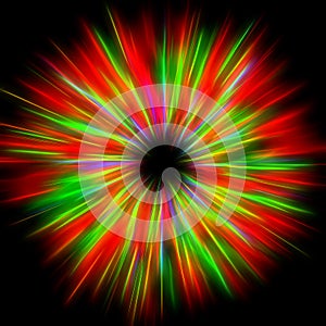 Illustration of a multicolor electrify human iris