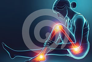 Illustration of multiple joints pain photo