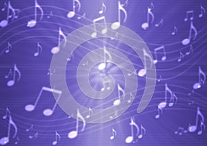 Abstract Music Notes and Staves in Purple Background photo