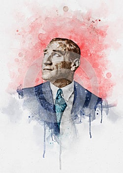 Illustration of Mustafa Kemal Ataturk photo