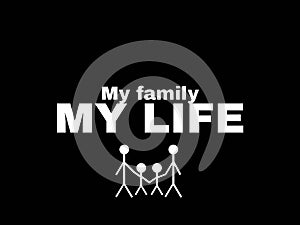 Illustration of my family my life. family protection family care and welfare family care and welfare.life insurances