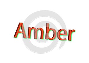 Illustration, name amber isolated in a white background