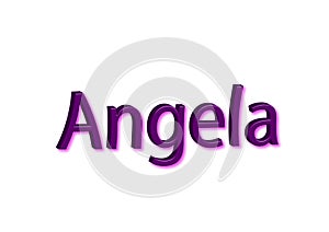 Illustration, name angela isolated in a white background