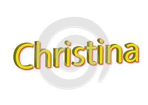 Illustration, name christina isolated in a white background photo
