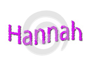 Illustration, name hannah isolated in a white background