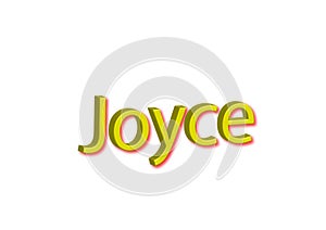 Illustration, name joyce isolated in a white background