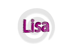 Illustration, name lisa isolated in a white background