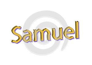 Illustration, name samuel isolated in a white background