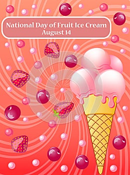 Illustration National Day  Fruit Ice Cream