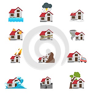 Illustration of natural disaster icon photo