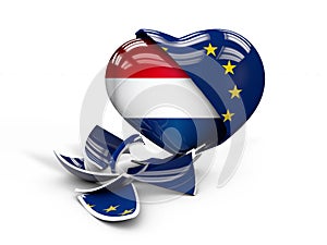 Illustration of Netherlands NLexit, European Union broken