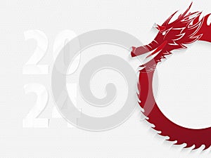 Illustration for New Year 2024, year of the Dragon. Chinese New Year Greeting Card 2024