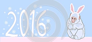 Illustration 2016 new year of the monkey