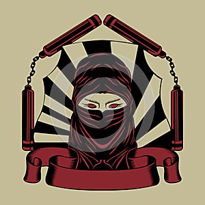 Illustration of ninja head