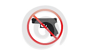 No Gun Allowed Sign - No Weapons Allowed Red Logo Sign -