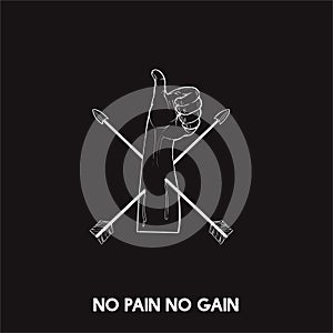 Illustration of no pain no gain idiom